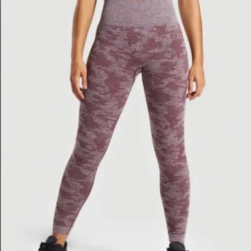 Gymshark Adapt Camo Seamless Leggings Berry Red